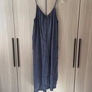DKNY Jeans Blue Patterned Jumpsuit